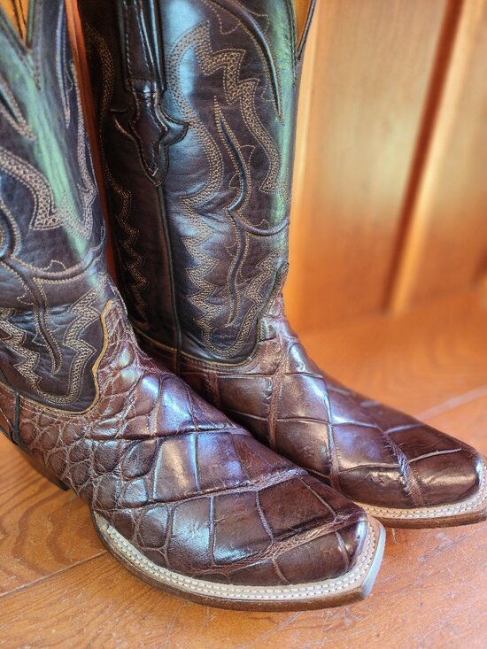 Lucchese Classics L1460 American Alligator Cowboy Boots Men’s 10E (Style L1460) main image 10